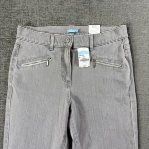 $168 J.‎ Mclaughlin Women's Treva Jeans Pants Size 4 Gray Zip Pocket NWT